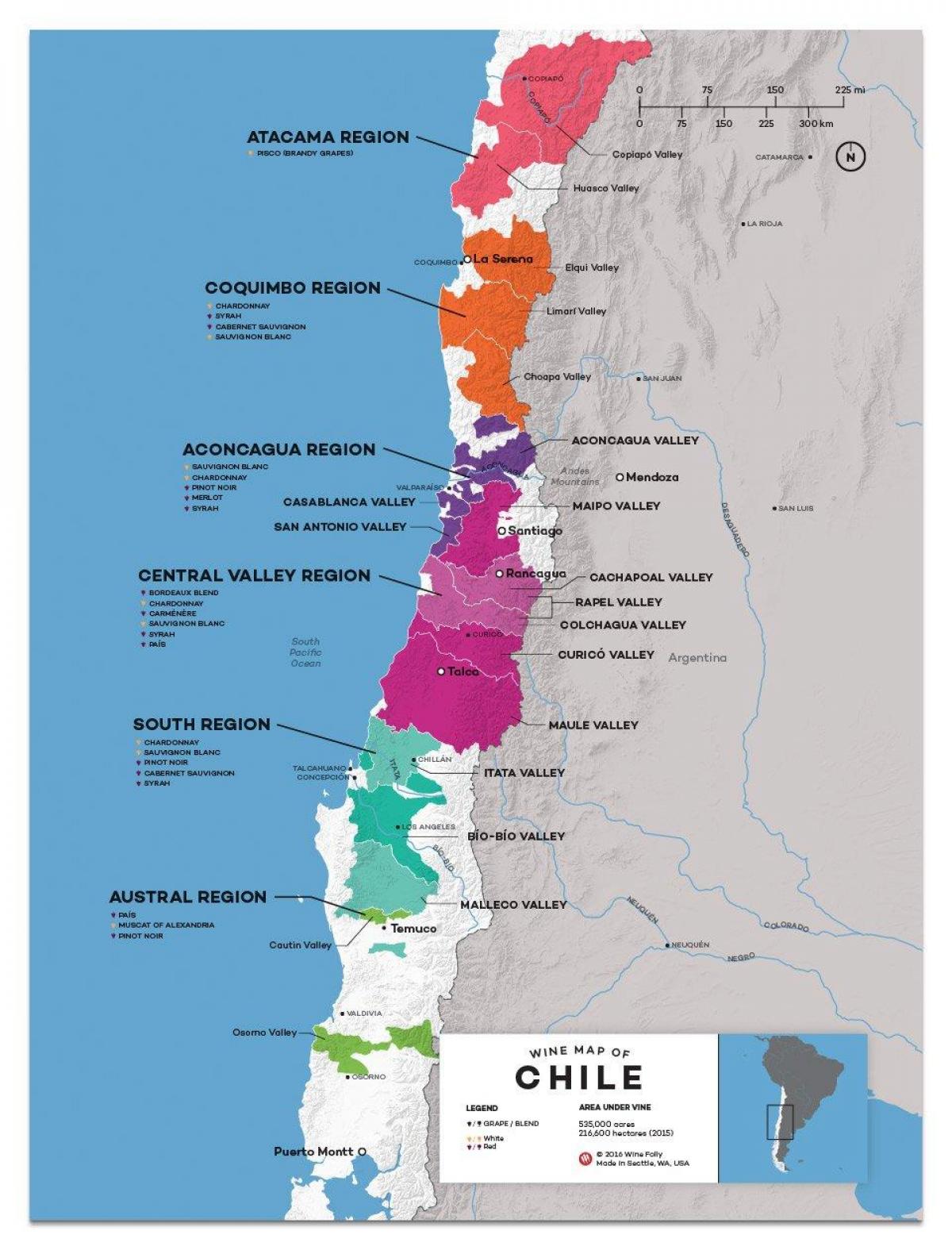 Чили Винная карта страны