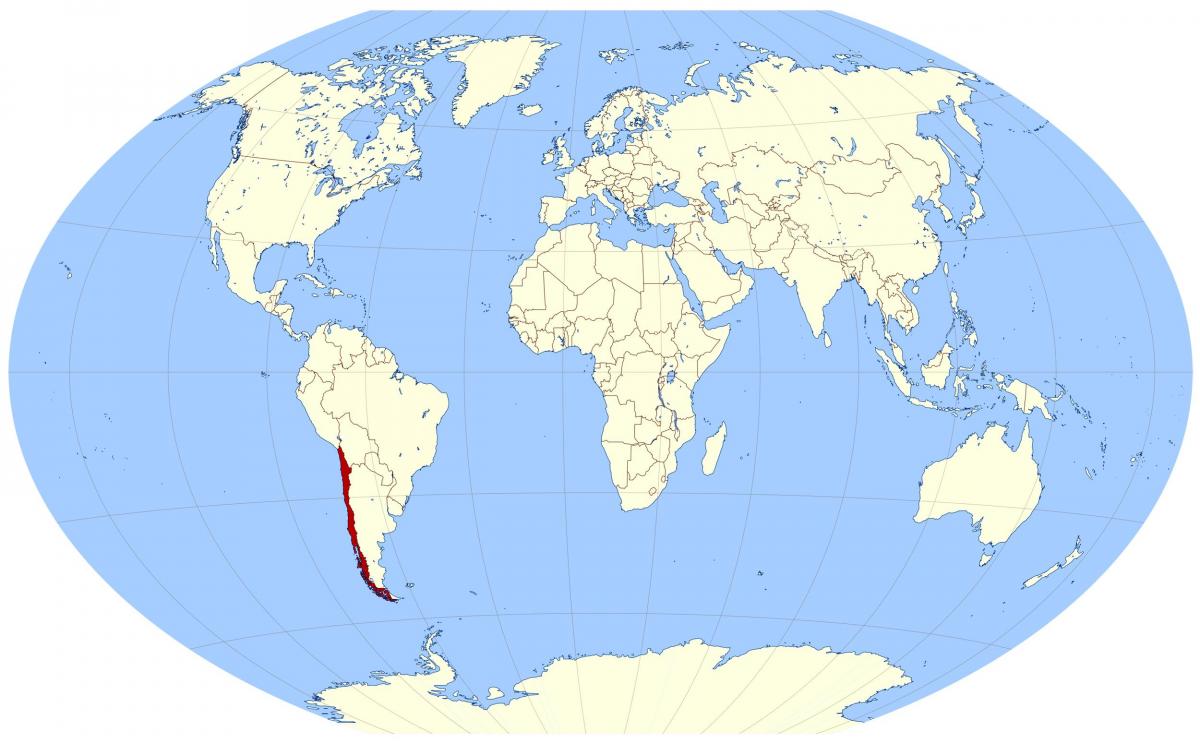 карта мира, показывающая Чили