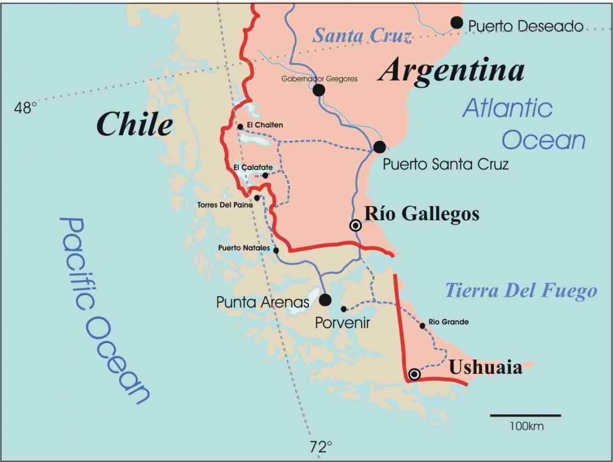 Карта патагонии Чили