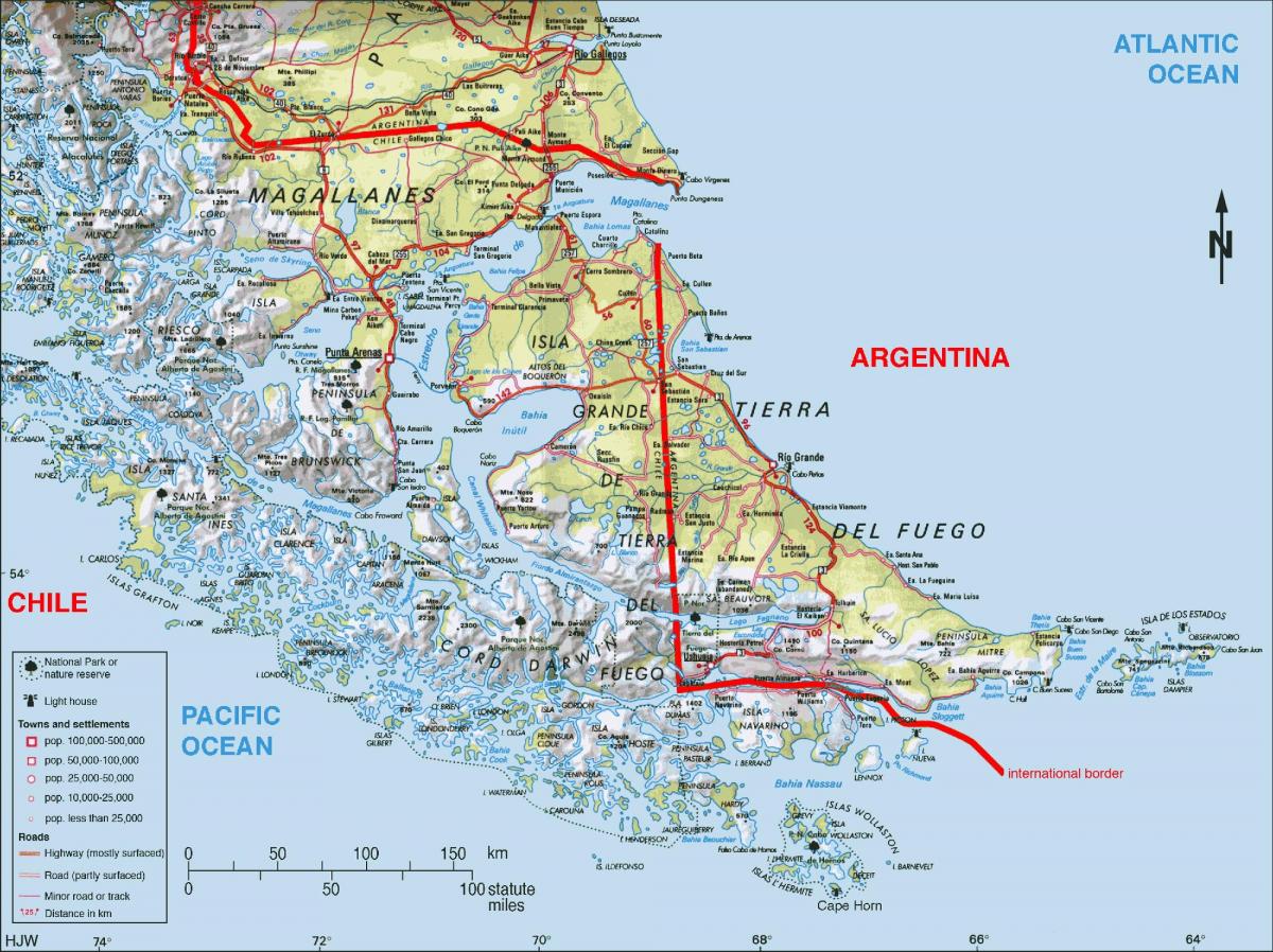 юг Чили карте