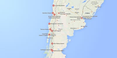 Карта аэропортов в Чили