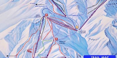 Карта горнолыжных курортов Чили