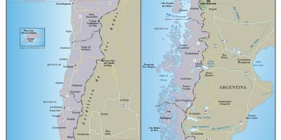 Карта Чили путешествия
