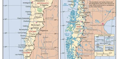 Карта Чили с городами