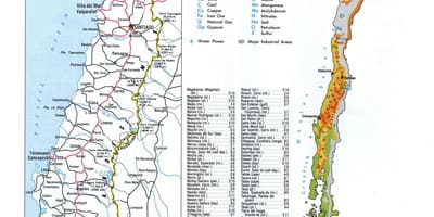 Карта Чили природные ресурсы 