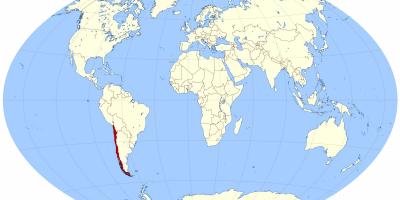 Карта мира, показывающая Чили